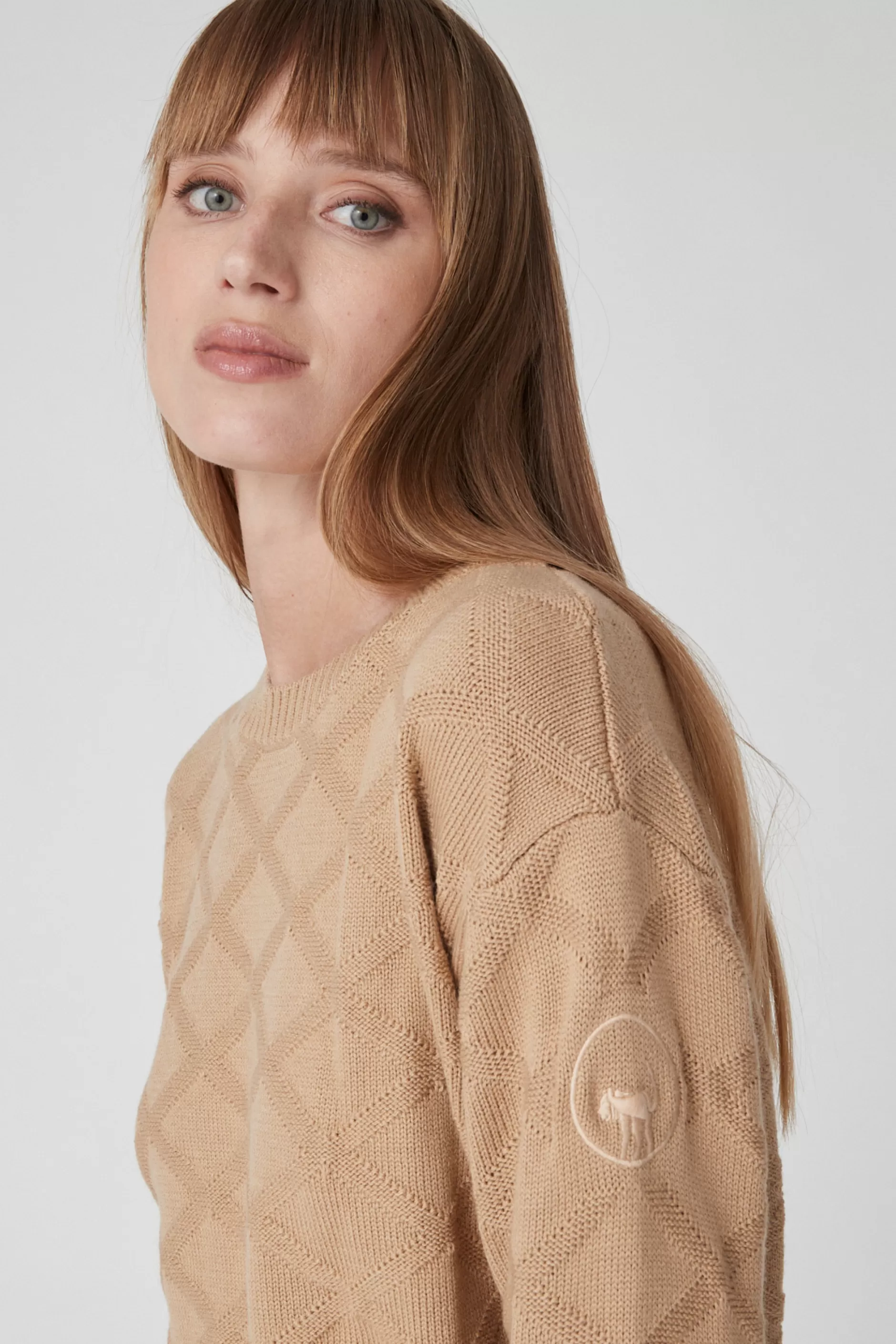 Dany-Maglia Beige A Rombi>Ciesse Piumini Cheap