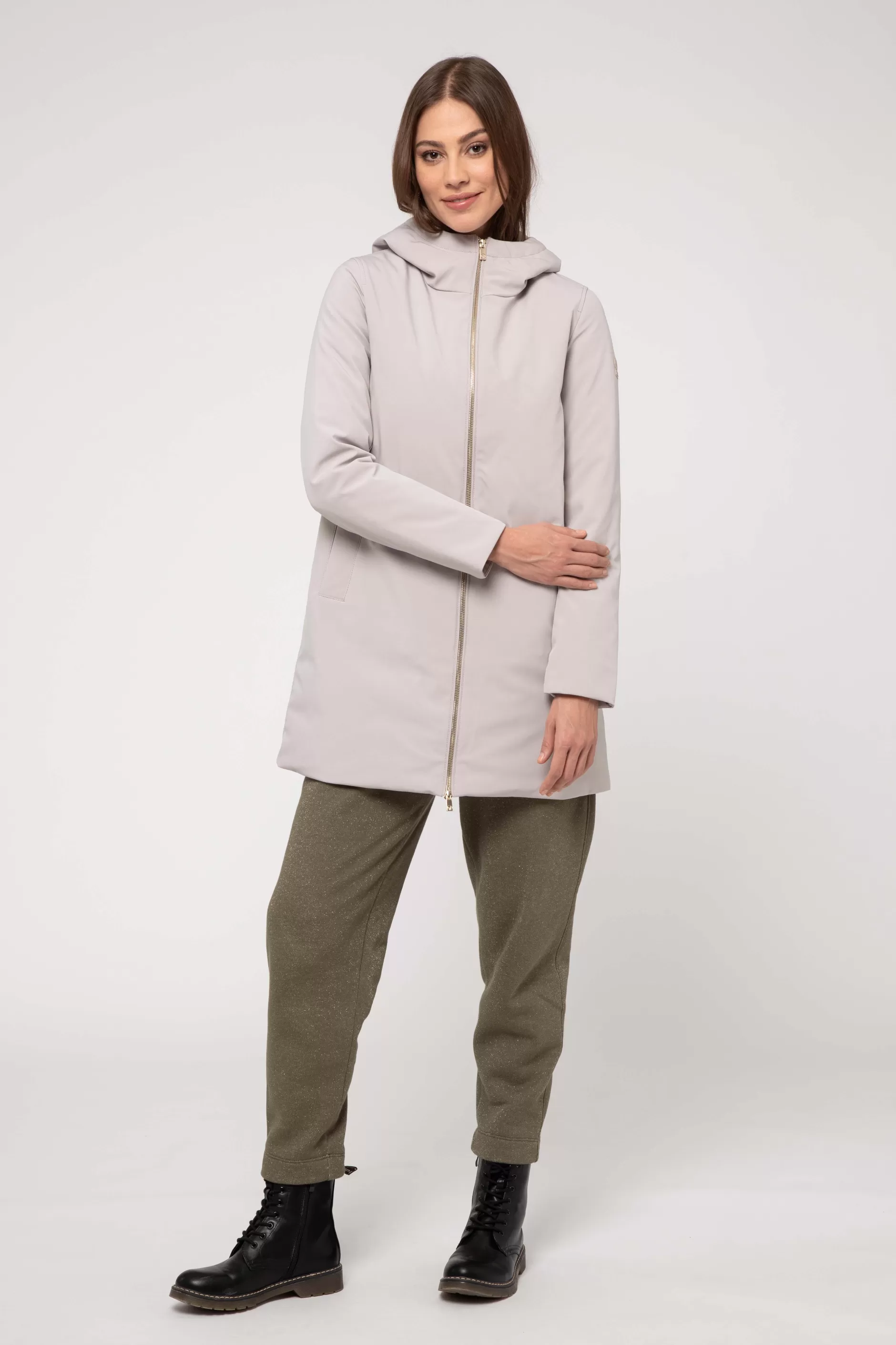 Giacca Lunga Beige In Softshell>Ciesse Piumini Online