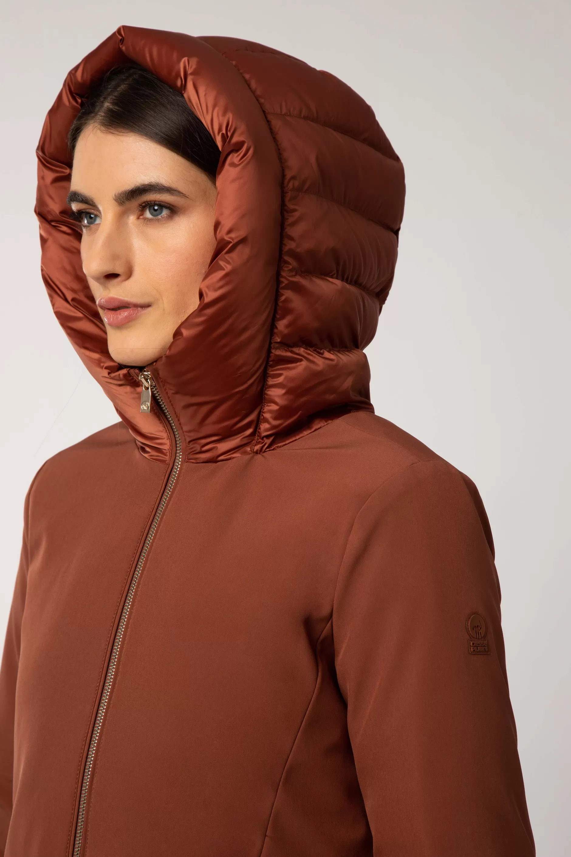 Mire 2.2-Giacca Lunga Color Mattone Con Cappuccio>Ciesse Piumini Best