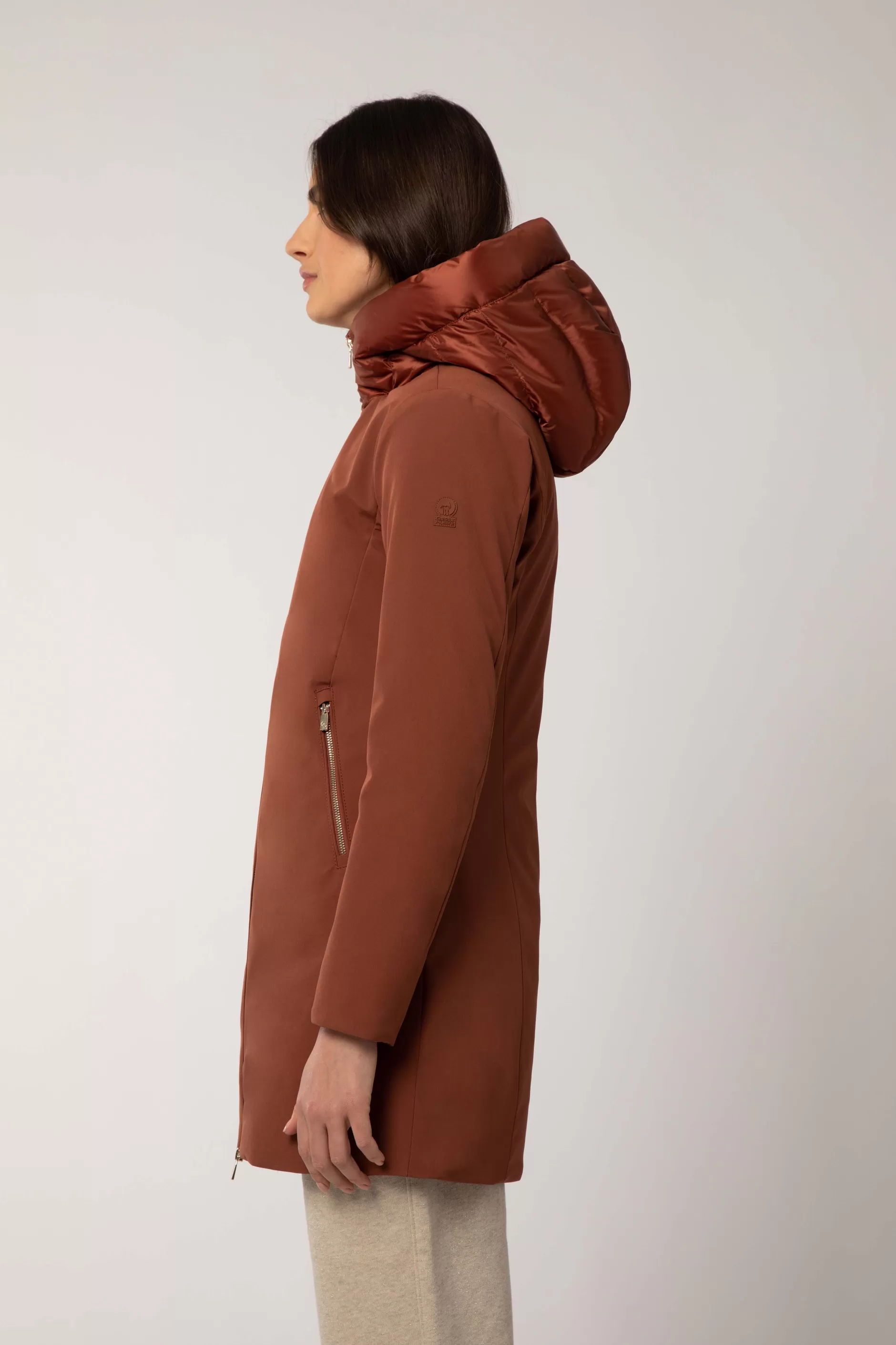 Mire 2.2-Giacca Lunga Color Mattone Con Cappuccio>Ciesse Piumini Best