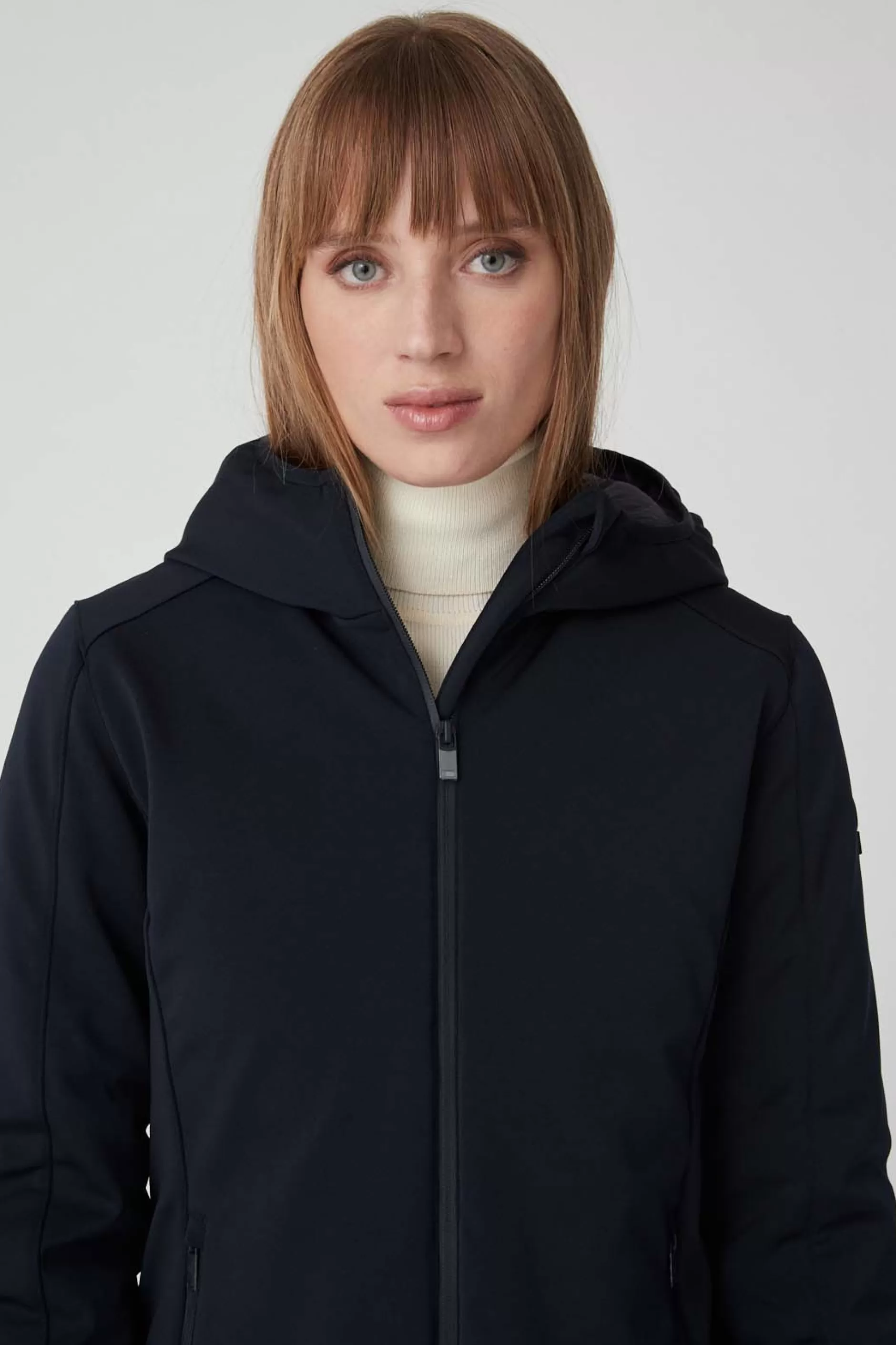 Ysabel-Cappotto Blu In Softshell Con Cappuccio>Ciesse Piumini Flash Sale